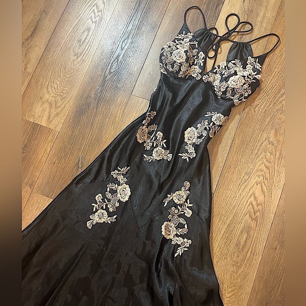 Vintage Y2K Beaded Dress Lace Backless Dress Vintage Beaded Dress Whimsigoth